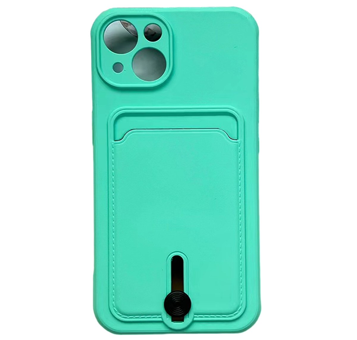 Case For iPhone 15 Silicone Card Holder Protection in Green Case Cover FoneFunShop   