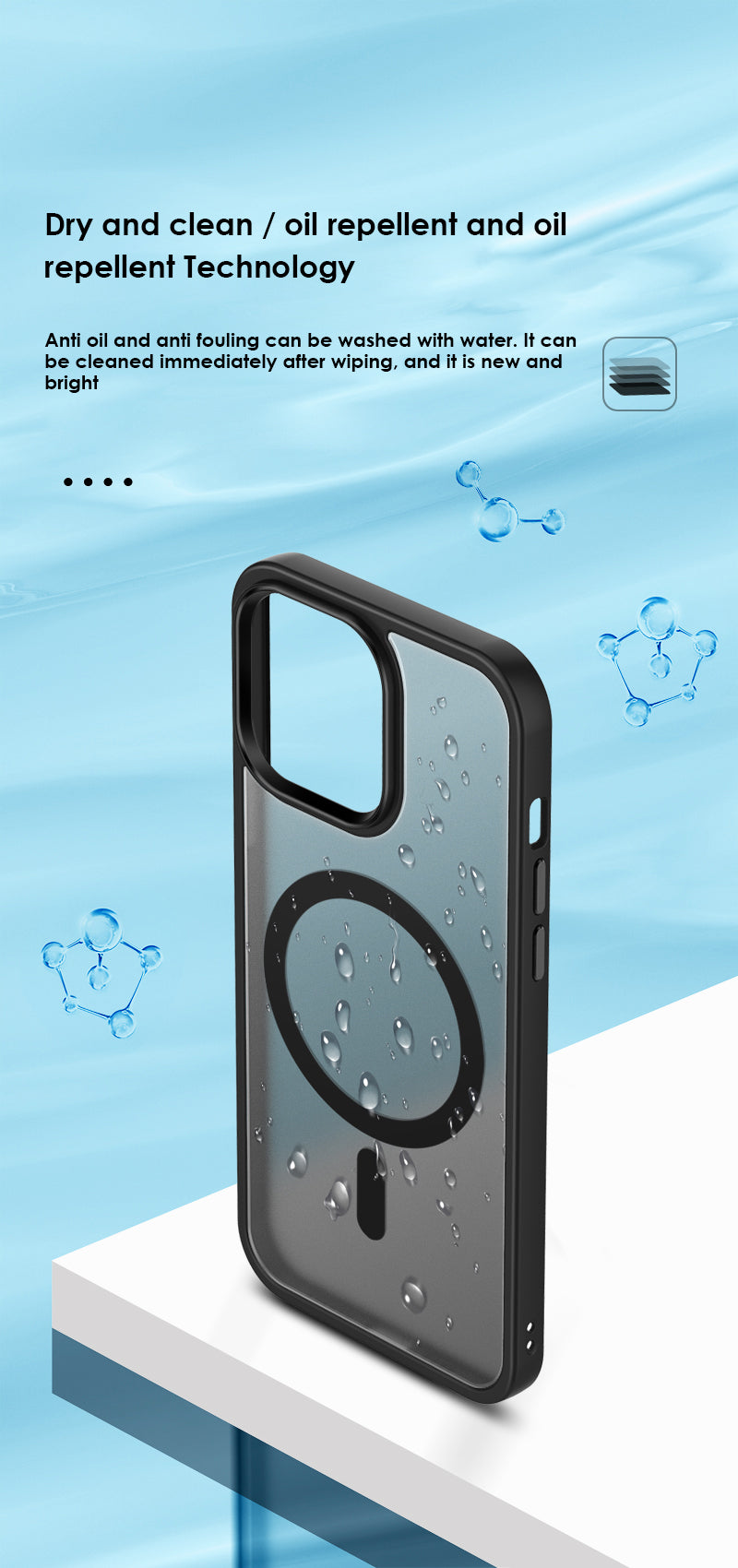 Case For iPhone 15 Pro Black Ash Deep Space Smart Charging Silicone Cover Case Cover FoneFunShop   