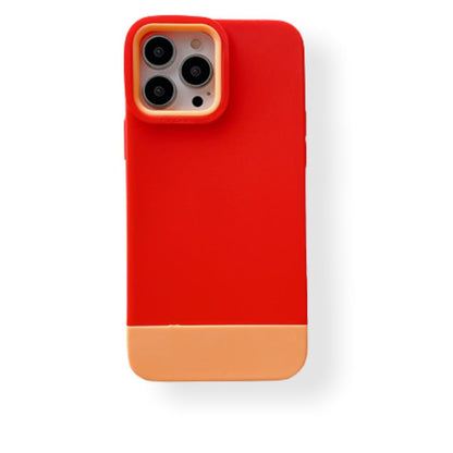 Case For iPhone 13 3 in 1 Designer in Red Orange Case Cover FoneFunShop   