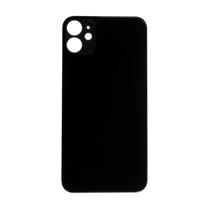 Glass Back For iPhone 11 Plain in Black Glass Back FoneFunShop   