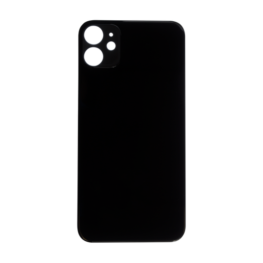 Glass Back For iPhone 11 Plain in Black Glass Back FoneFunShop   