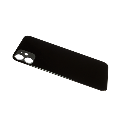 Glass Back For iPhone 11 Plain in Black Glass Back FoneFunShop   