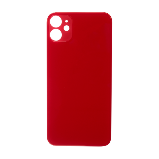 Glass Back For iPhone 11 Plain in Red Glass Back FoneFunShop   