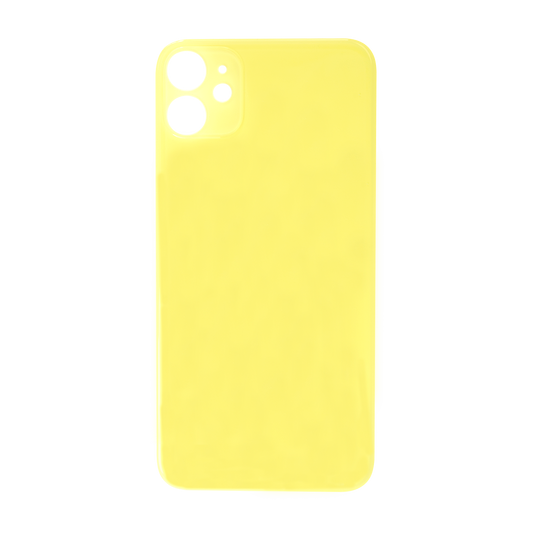 Glass Back For iPhone 11 Plain in Yellow Glass Back FoneFunShop   