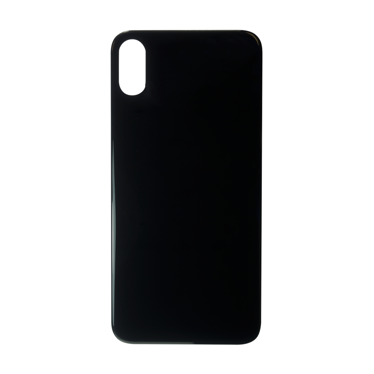 Glass Back For iPhone X Plain in Black Glass Back FoneFunShop   