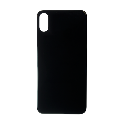 Glass Back For iPhone X Plain in Black Glass Back FoneFunShop   