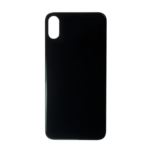 Glass Back For iPhone X Plain in Black Glass Back FoneFunShop   