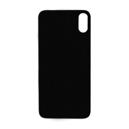 Glass Back For iPhone X Plain in Black Glass Back FoneFunShop   