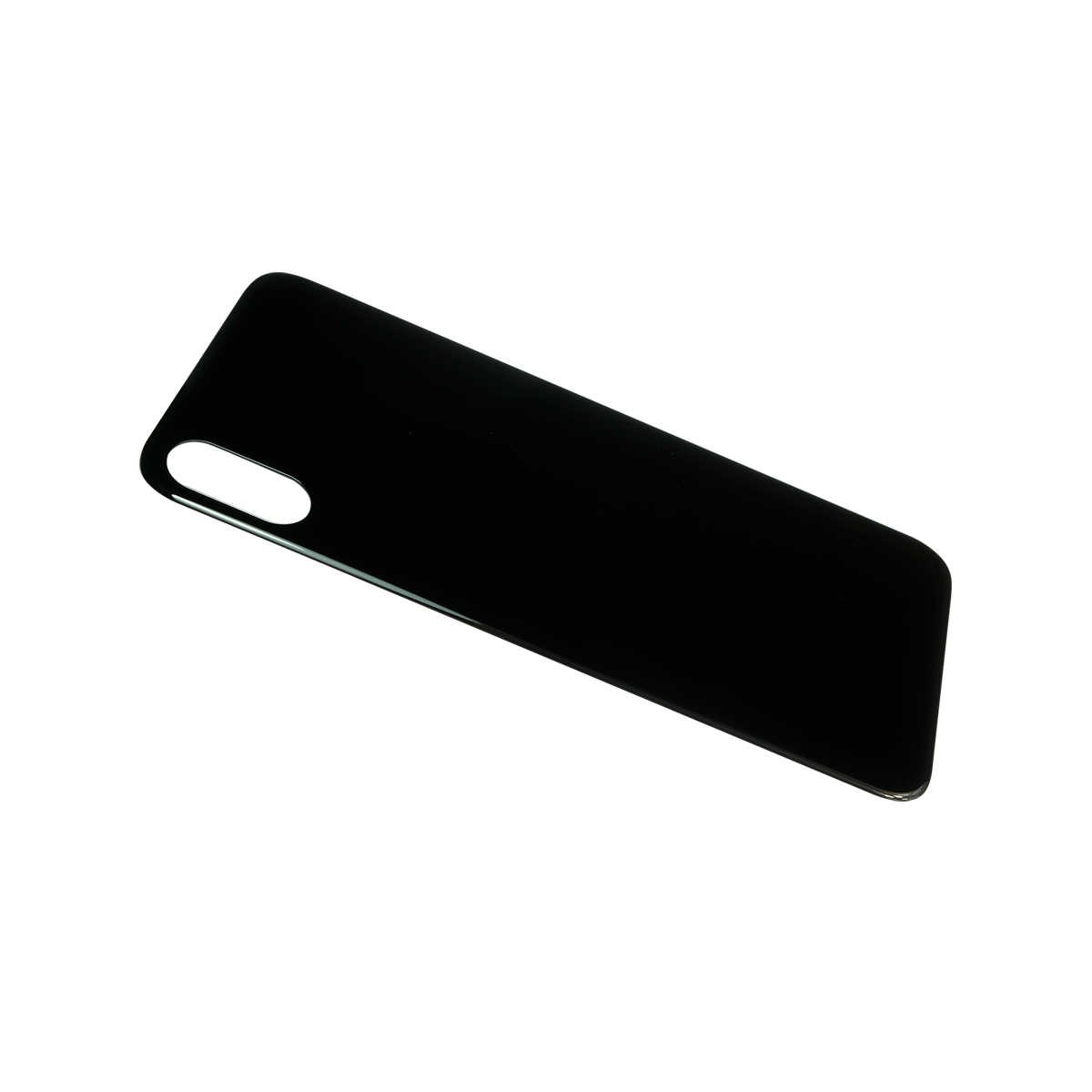 Glass Back For iPhone X Plain in Black Glass Back FoneFunShop   