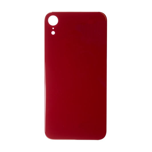 Glass Back For iPhone XR Plain in Red Glass Back FoneFunShop   