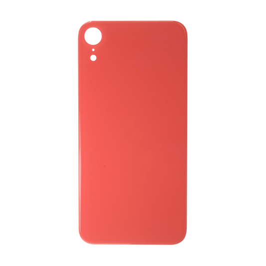 Glass Back For iPhone XR Plain in Coral Glass Back FoneFunShop   