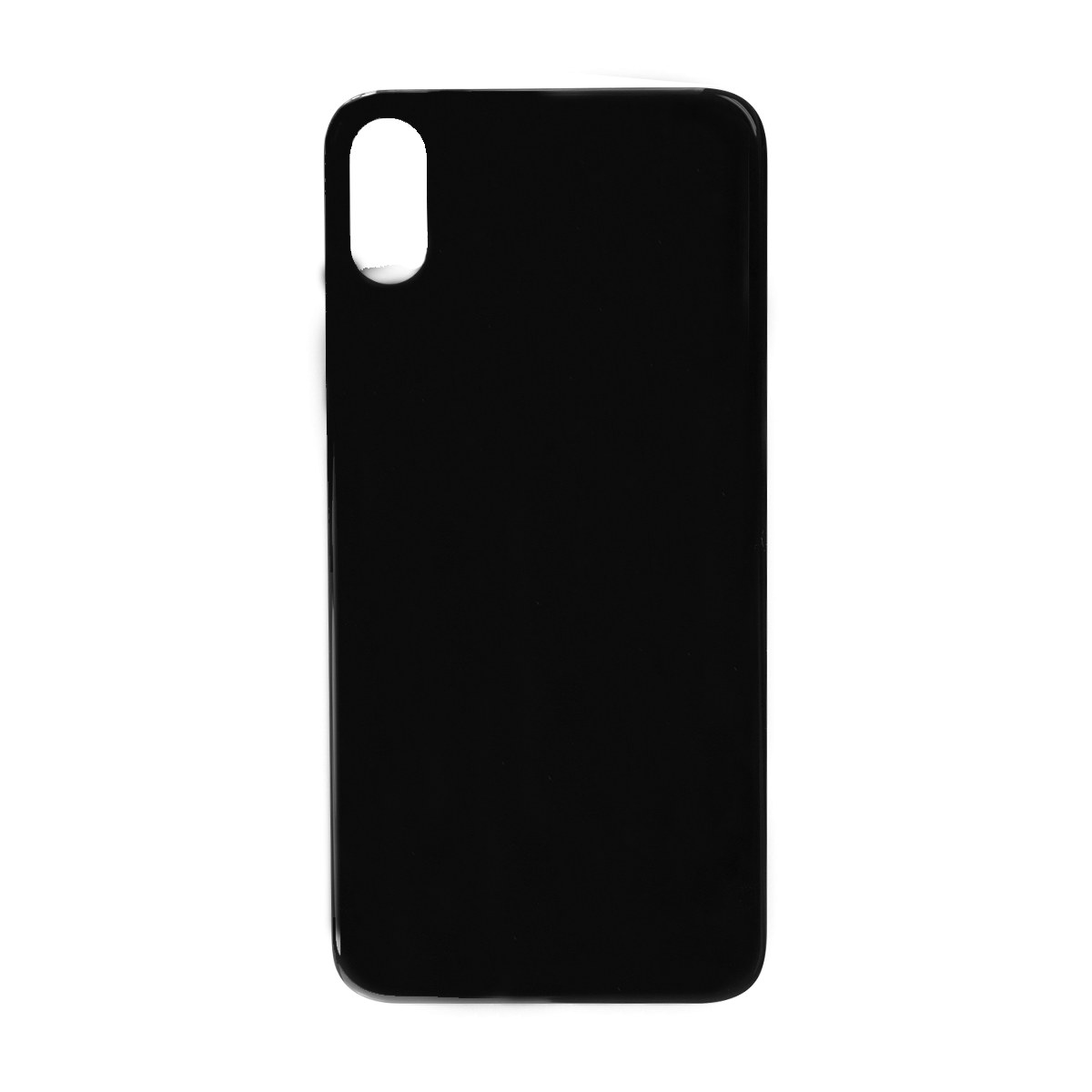 Glass Back For iPhone XS Plain in Black Glass Back FoneFunShop   