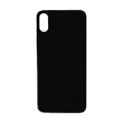 Glass Back For iPhone XS Plain in Black Glass Back FoneFunShop   