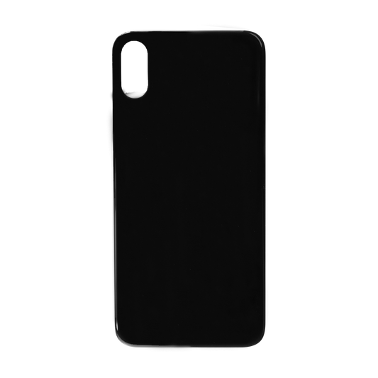 Glass Back For iPhone XS Plain in Black Glass Back FoneFunShop   