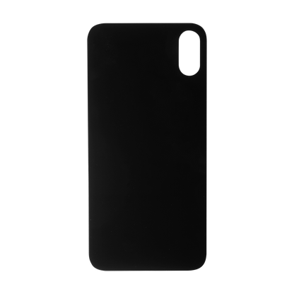 Glass Back For iPhone XS Plain in Black Glass Back FoneFunShop   