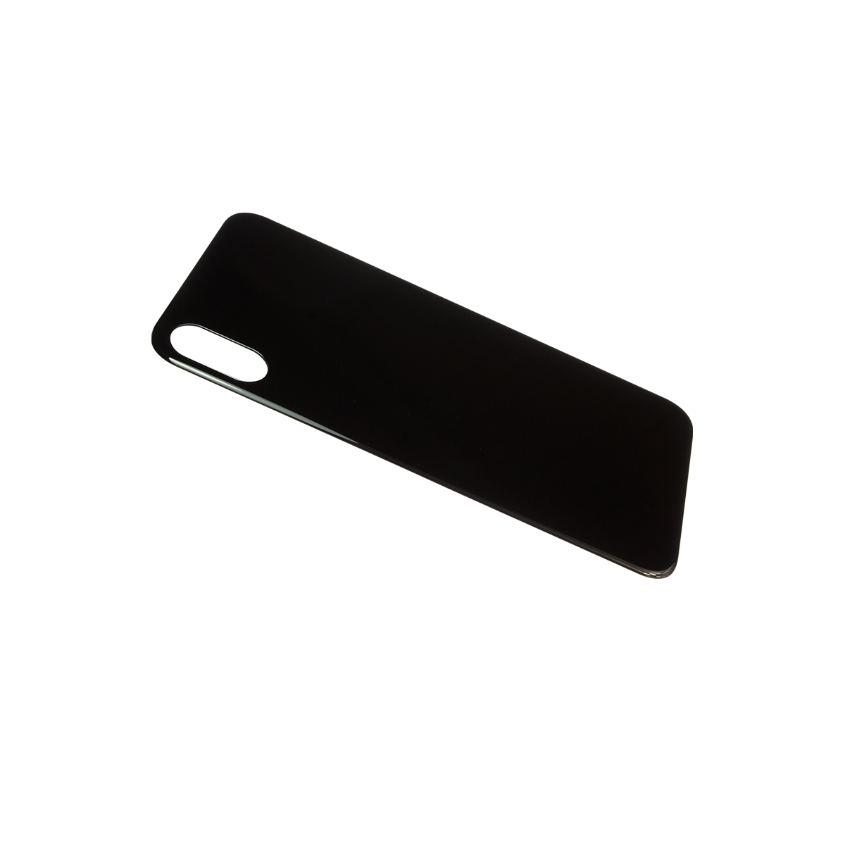 Glass Back For iPhone XS Plain in Black Glass Back FoneFunShop   