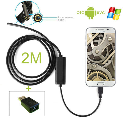 Endoscope Camera Blocked Drain Ear Inspection Waterproof 2m For Android Windows Camera FoneFunShop   