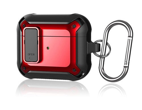 Case For Apple Airpod 3 Rugged 360 Protection in Black Red Case Cover FoneFunShop   