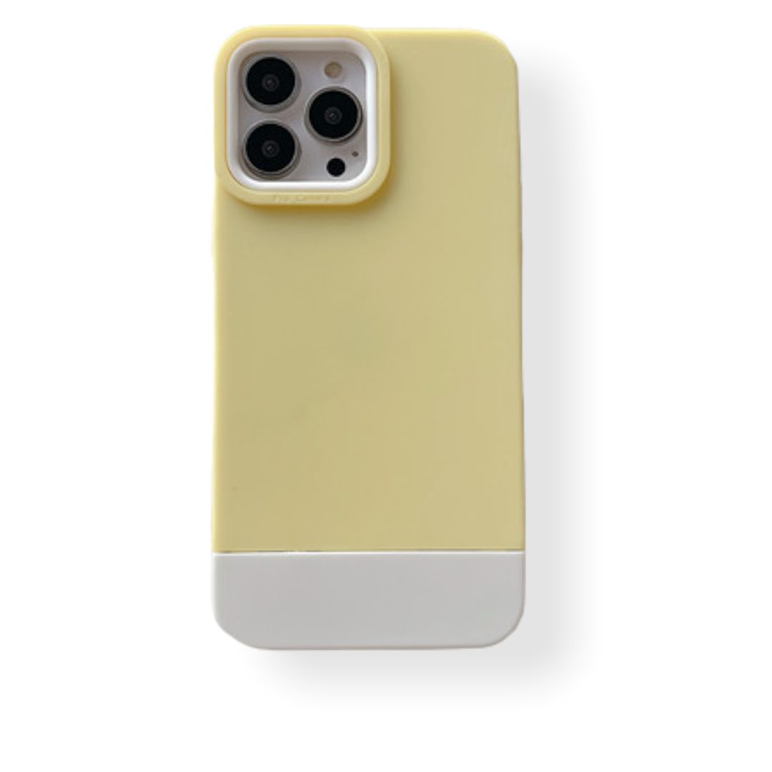 Case For iPhone 13 3 in 1 Designer in Yellow White Case Cover FoneFunShop   