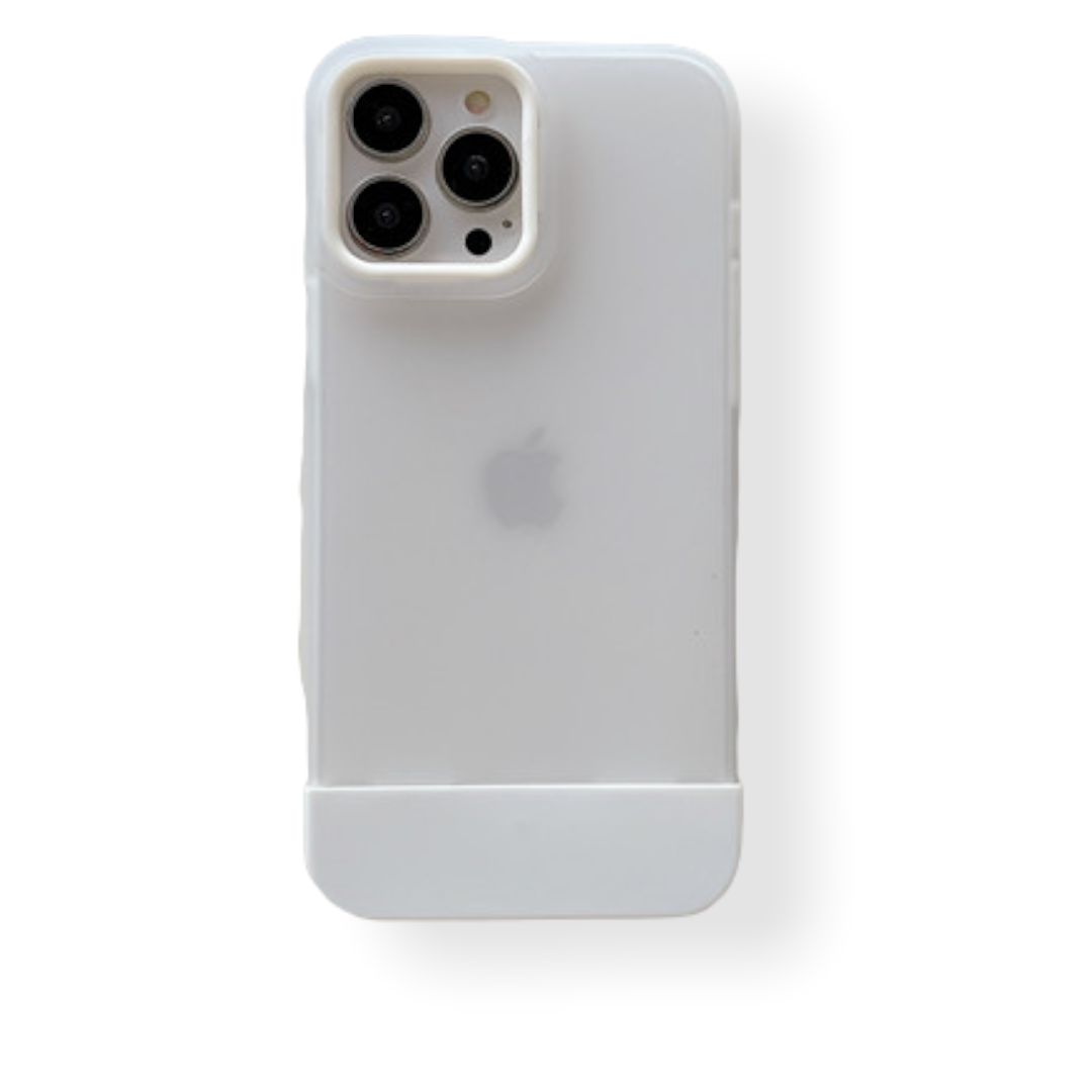 Case For iPhone 13 3 in 1 Designer phone Case in White White Case Cover FoneFunShop   