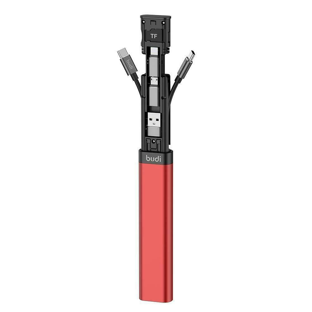 Charging Data Sync Cable Stick Essential Travel Red Budi 9 in 1 Cable FoneFunShop   