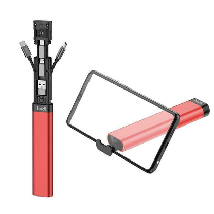 Charging Data Sync Cable Stick Essential Travel Red Budi 9 in 1 Cable FoneFunShop   