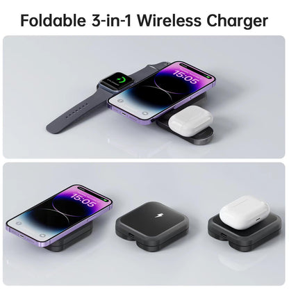 Wireless Charger For iPhone 15 14 13 12 Pods Watch Budi Magnetic Foldable 15W Budi FoneFunShop   