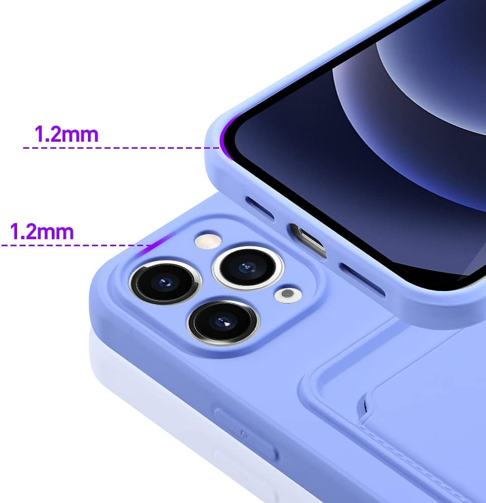 Silicone Card Holder Protection Case For iPhone 15 Plus in Navy Case Cover FoneFunShop   