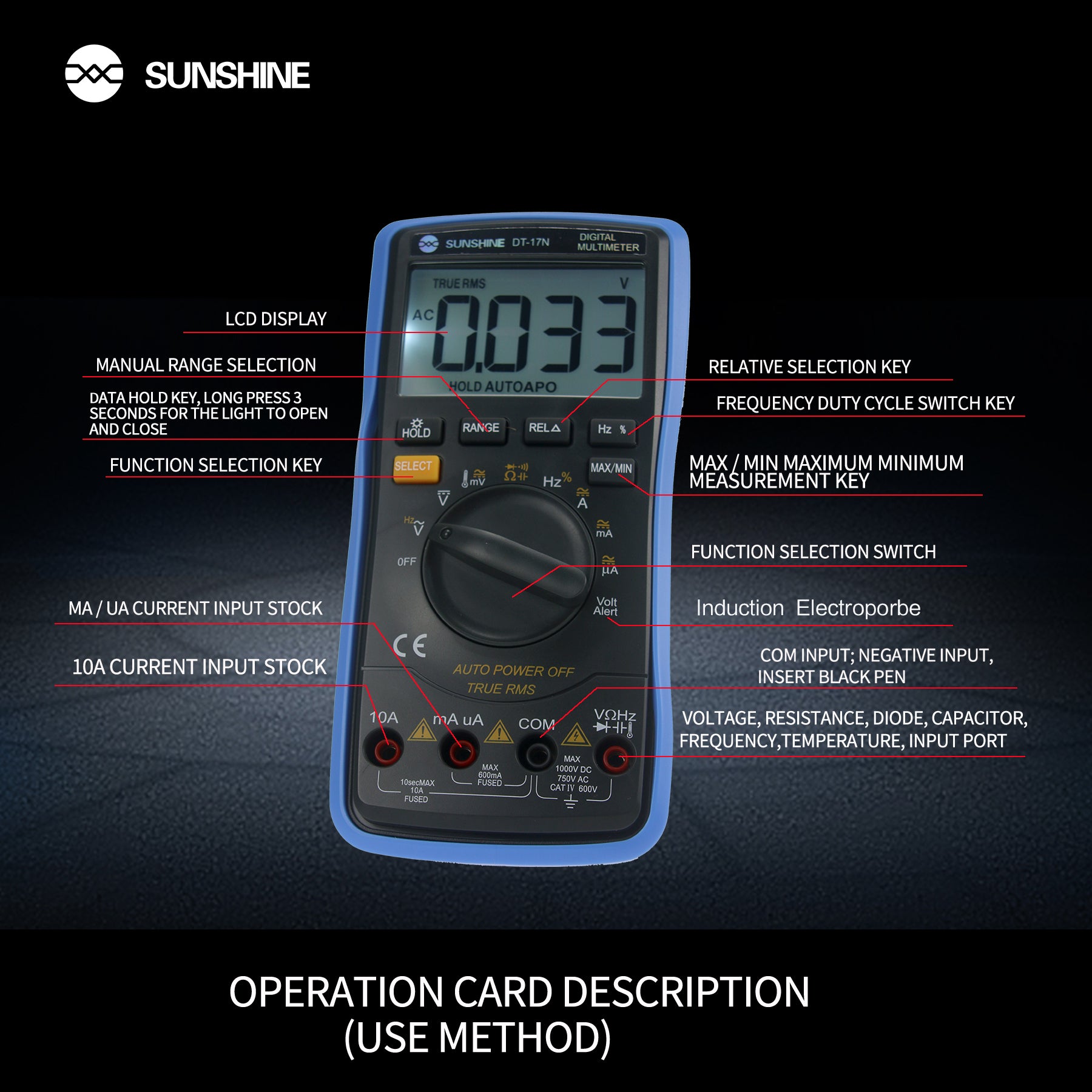 Sunshine DT17N Digital Multimeter For Phone Repair Digitizer FoneFunShop   