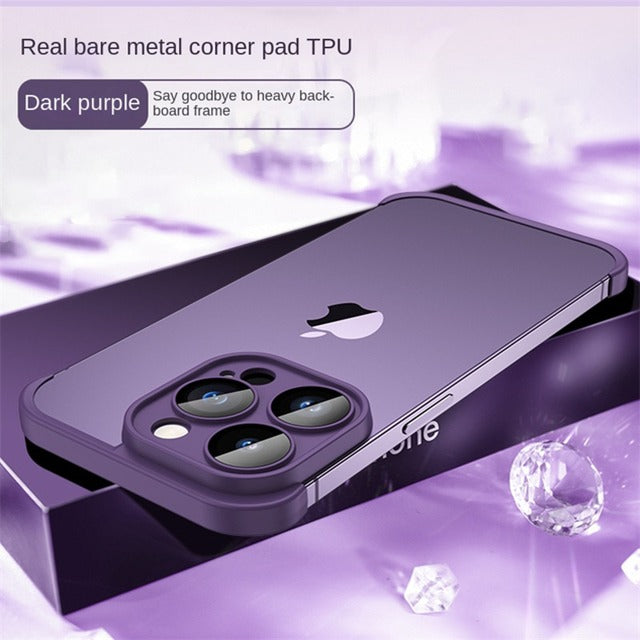 Corner Pad Protection For iPhone 15 Pro in Purple Case Cover FoneFunShop   