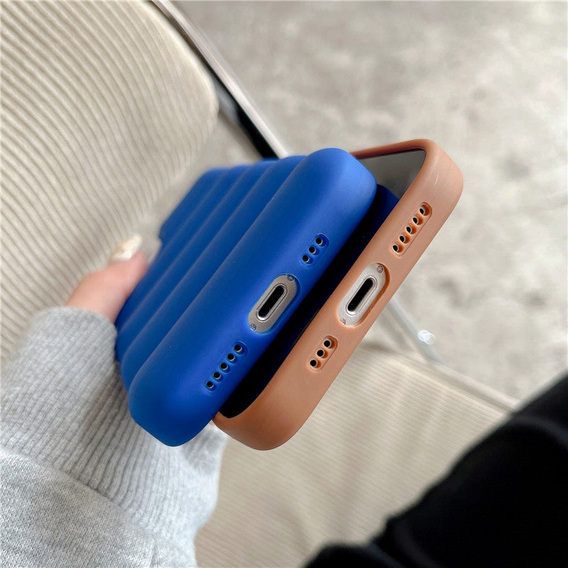 Case For iPhone 13 Black Puffer Down Jacket Case Cover FoneFunShop   