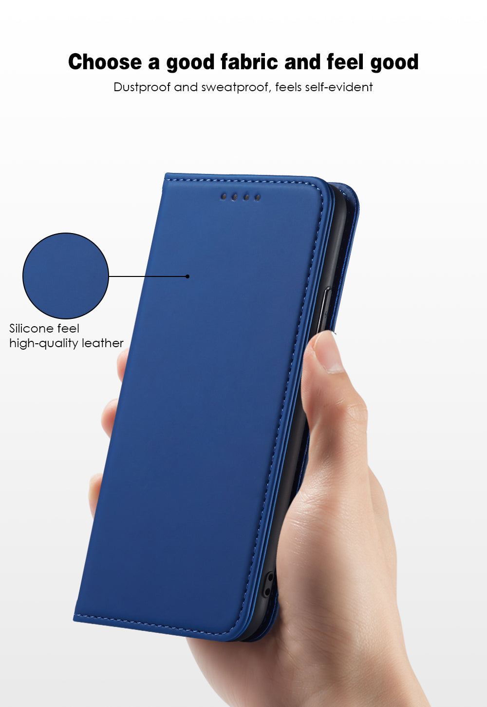 Case For iPhone 12 Pro Max 6.7 Blue Luxury PU Leather Wallet Flip Card Cover Case Cover FoneFunShop   