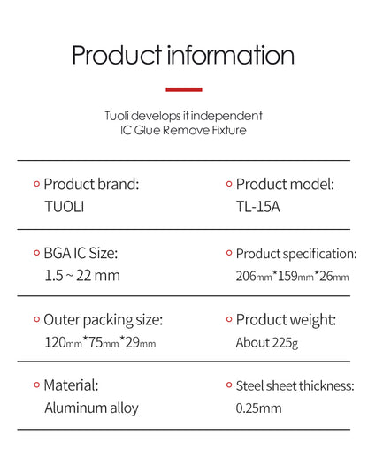 Glue Degumming Cleaning Station Tuoli TL 15A High Precision IC Chip BGA Tin ic Chip FoneFunShop   