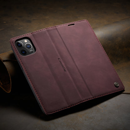 Flip Case For iPhone 13 Wallet in Burgundy Handmade Leather Magnetic Folio Flip Case Cover FoneFunShop   