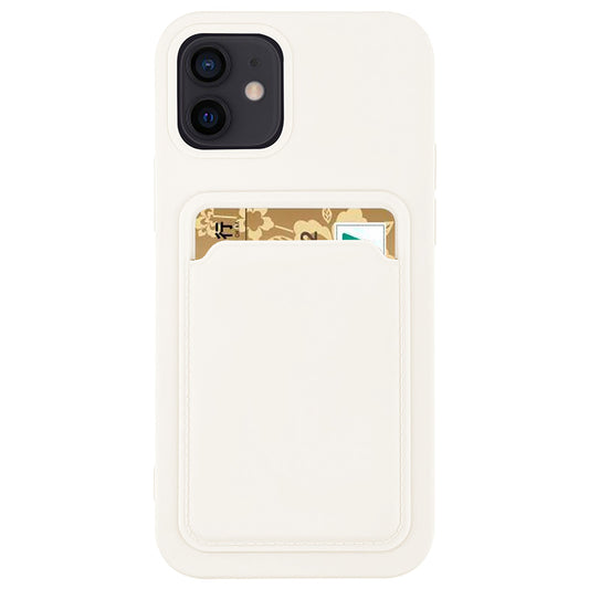 Case For iPhone 11 Pro Max With Silicone Card Holder White Case Cover FoneFunShop   