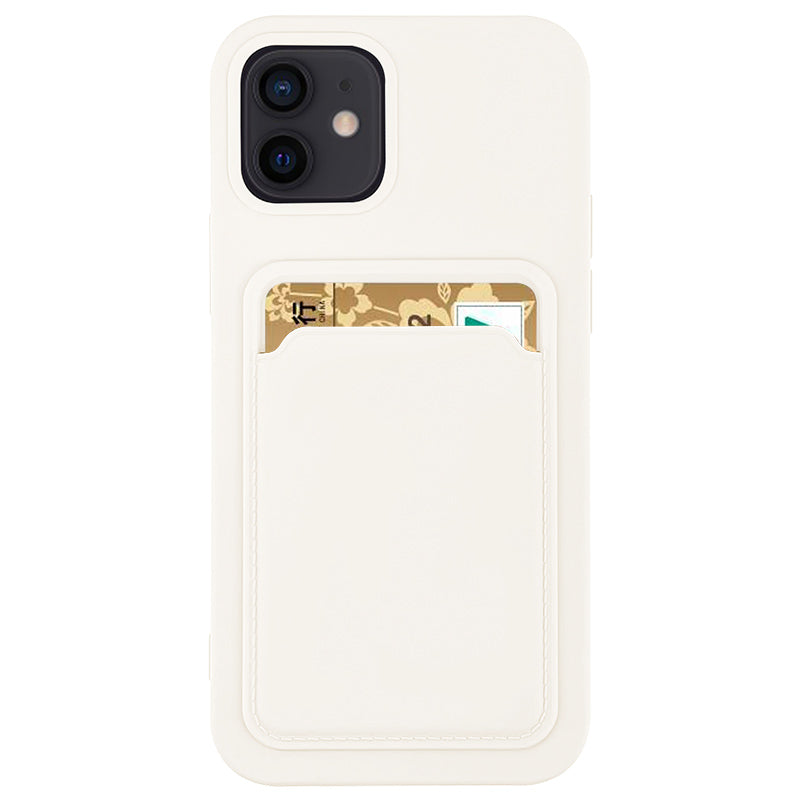 Case For iPhone 11 Pro With Silicone Card Holder White Case Cover FoneFunShop   