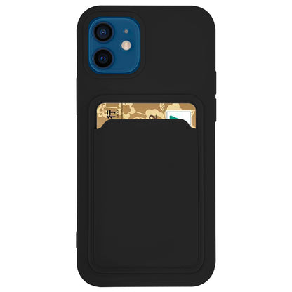 Case For iPhone 11 Pro With Silicone Card Holder Black Case Cover FoneFunShop   