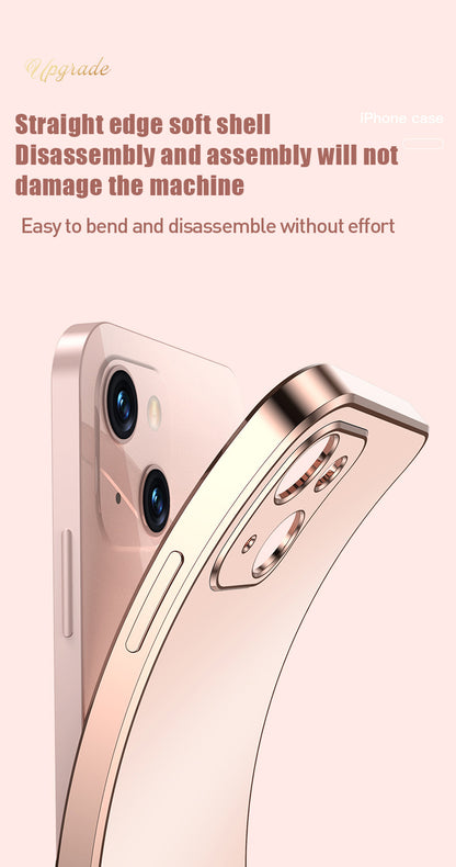 Case For iPhone 13 Pro in Pink Luxury Plating Magnetic Car Ring Case Cover FoneFunShop   