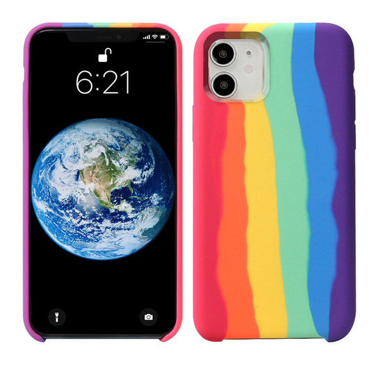 Case For iPhone 13 Pro Gay Pride Rainbow Multicoloured Liquid Silicone Cover Case Cover FoneFunShop   