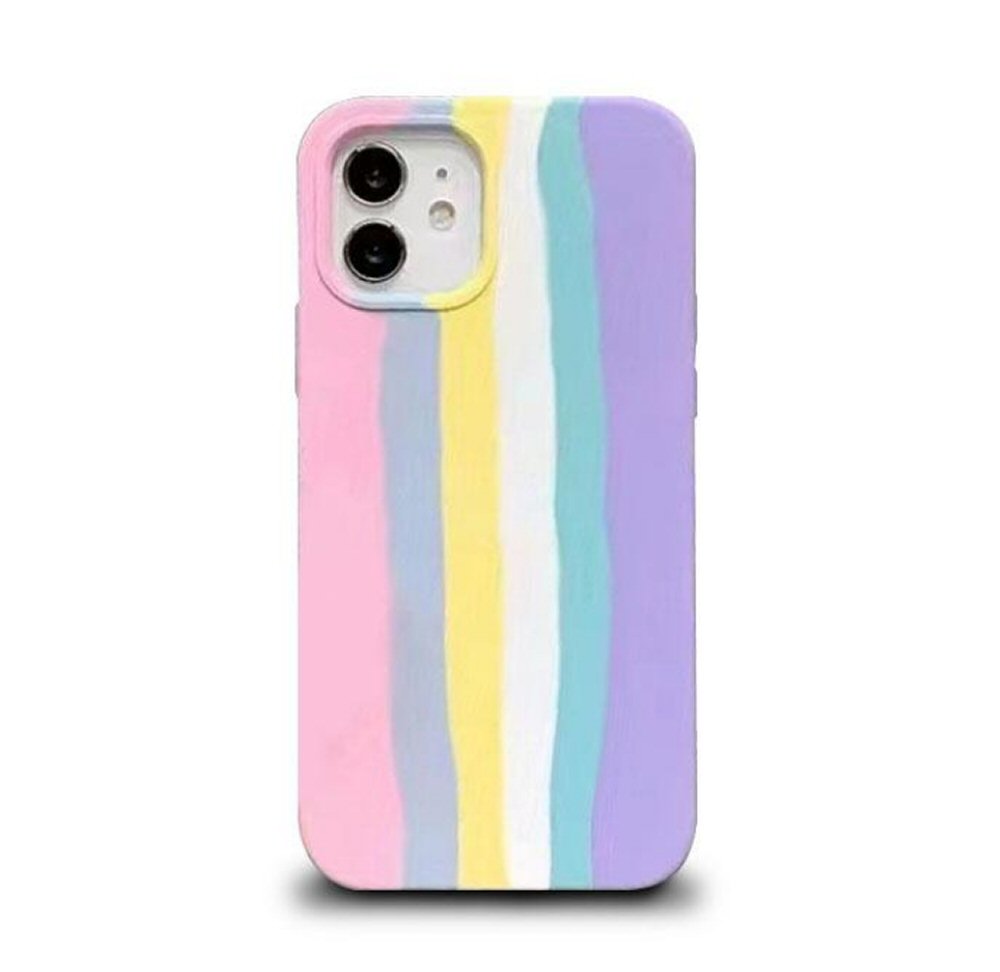 Case For iPhone 12 Mini Liquid Silicone Cover Rainbow Brighton Rock Case Cover FoneFunShop   