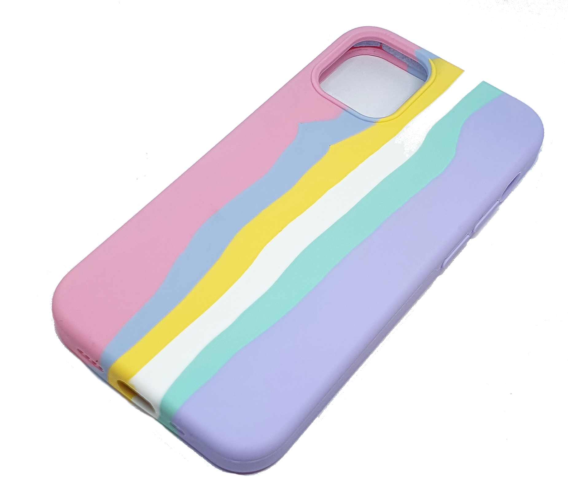 Case For iPhone 12 Mini Liquid Silicone Cover Rainbow Brighton Rock Case Cover FoneFunShop   