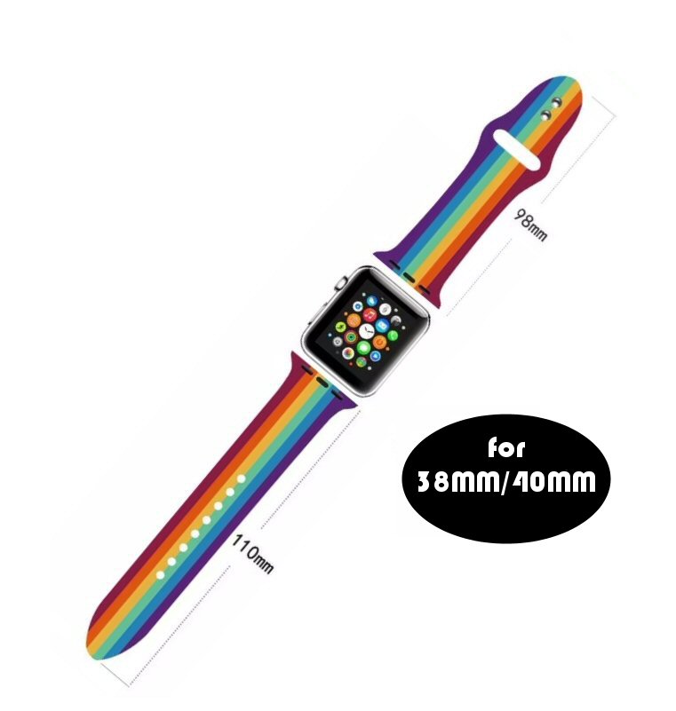 Sport Strap For Apple Watch 38mm 40mm Gay Pride Rainbow Series 5 4 3 2  FoneFunShop   