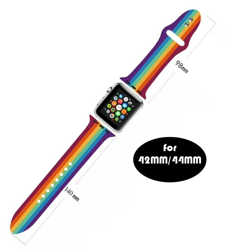 Sport Strap For Apple Watch 42mm 44mm Gay Pride Rainbow Series 5 4 3 2  FoneFunShop   