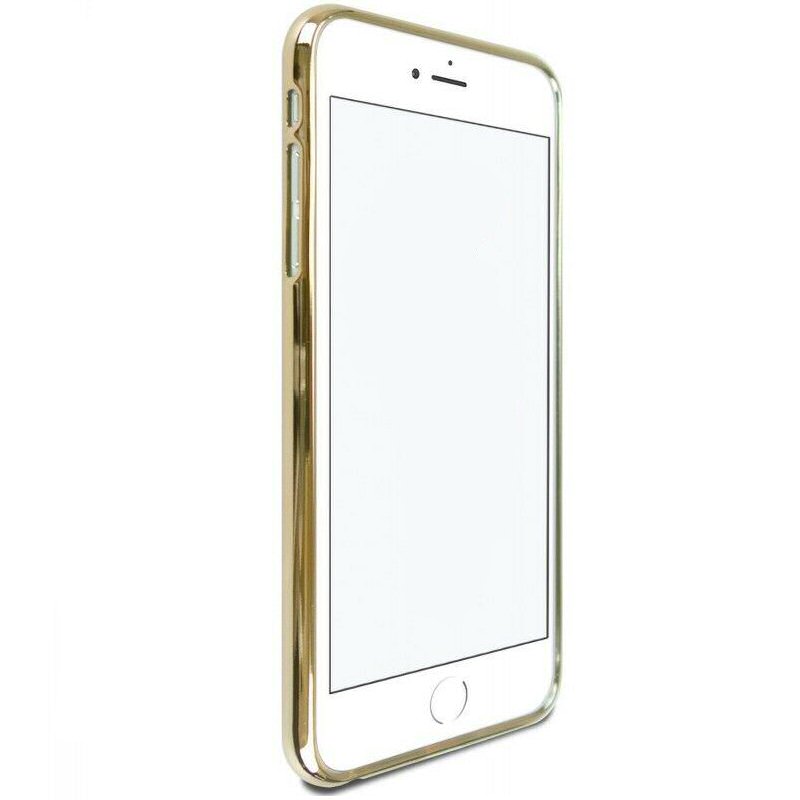 For iPhone 6 / 6s Clear Silicone Case With Gold Edge Case Cover FoneFunShop   