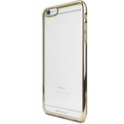 Case For iPhone 6 Plus 6s Plus Clear Silicone With Gold Edge Case Cover FoneFunShop   