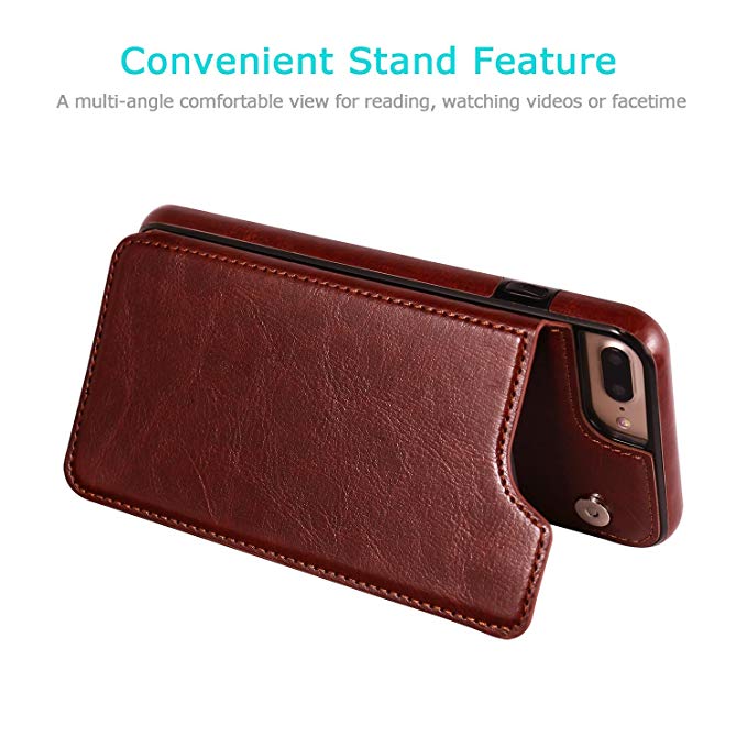 Case For iPhone 14 Plus 15 Plus in Red Flip Leather Multi Card Holder Case Cover FoneFunShop   