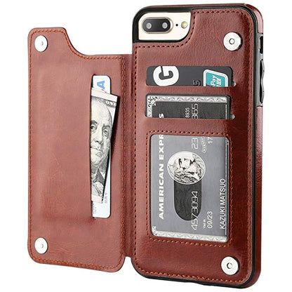 Case For iPhone 14 Pro 15 Pro in Black Flip Leather Multi Card Holder Case Cover FoneFunShop   