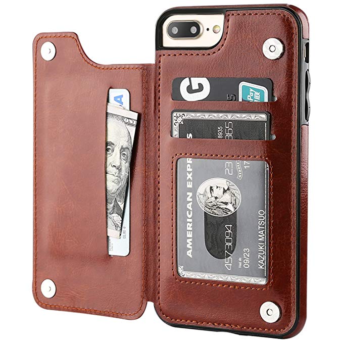 Case For iPhone 14pm 15pm in Black Flip Leather Multi Card Holder Case Cover FoneFunShop   