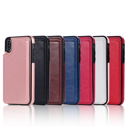 Case For iPhone 14 Pro 15 Pro in Black Flip Leather Multi Card Holder Case Cover FoneFunShop   