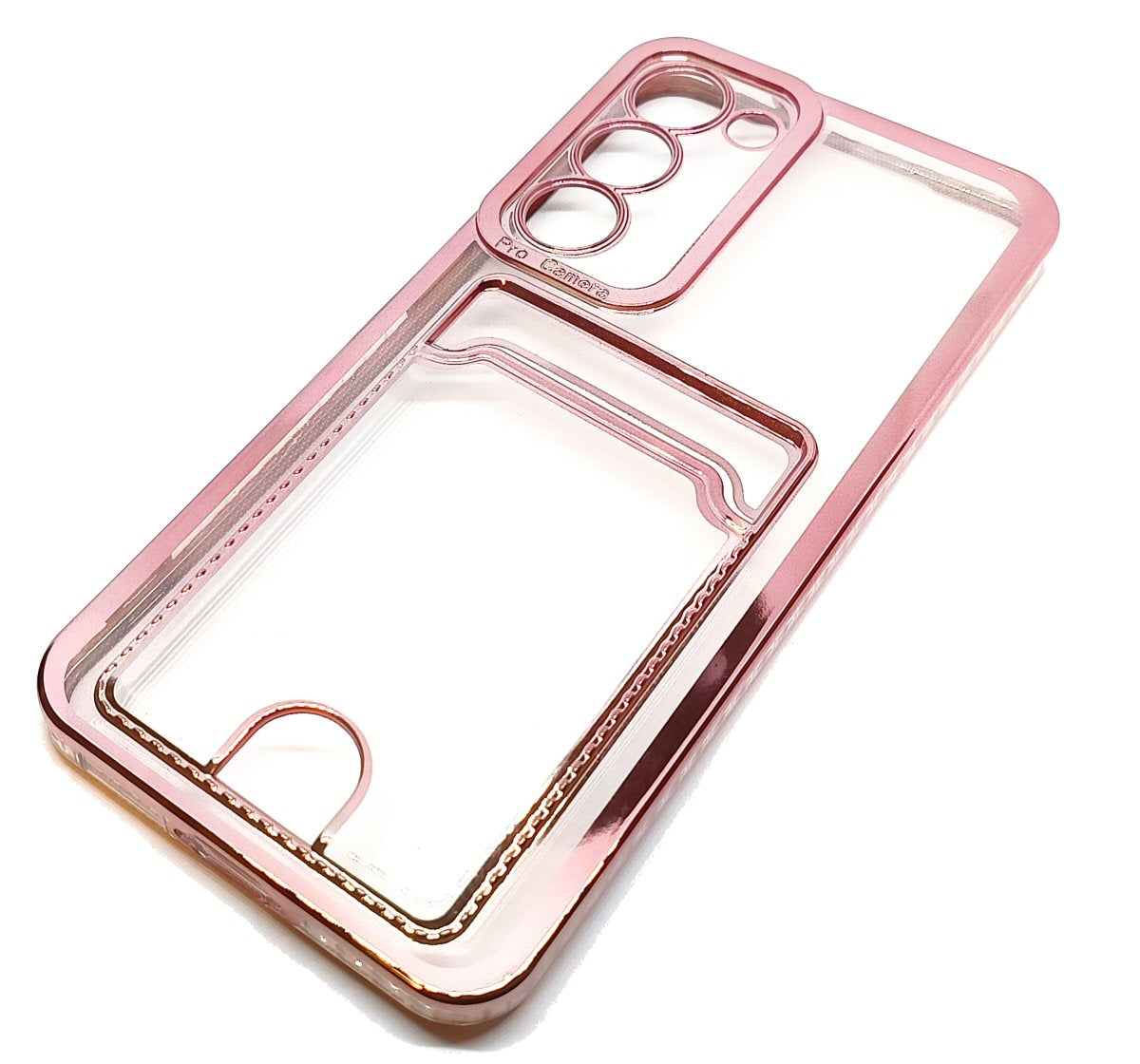 Case For Samsung S23 Plus Clear View Card Holder Gel With Styled Edge Pink Case Cover FoneFunShop   